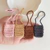 1Pc Miniature Knitting Flower Crossbody Bag for Dollhouses Simulation Shoulder Bag Accessory for 15-17cm Plush Dolls