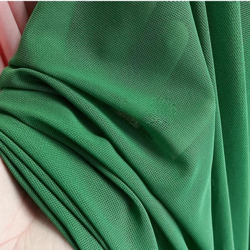 Wide 150cm Nylon Mesh Fabric Spandex High Elastic Dense Black White for DIY Sewing Lace Shirt Stockings