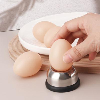 3pcs Stainless Steel Rebound Needle Boiled Egg Piercer Plastic Anti-slip Base Spring Design Egg Perforator Safe