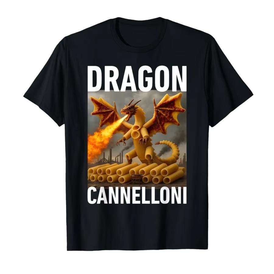 

Dragon Cannelloni Italian Brainrot Meme Tshirt for Unisex Women 100 Cotton T Shirts Short Sleeve Graphic Breathable Tops M