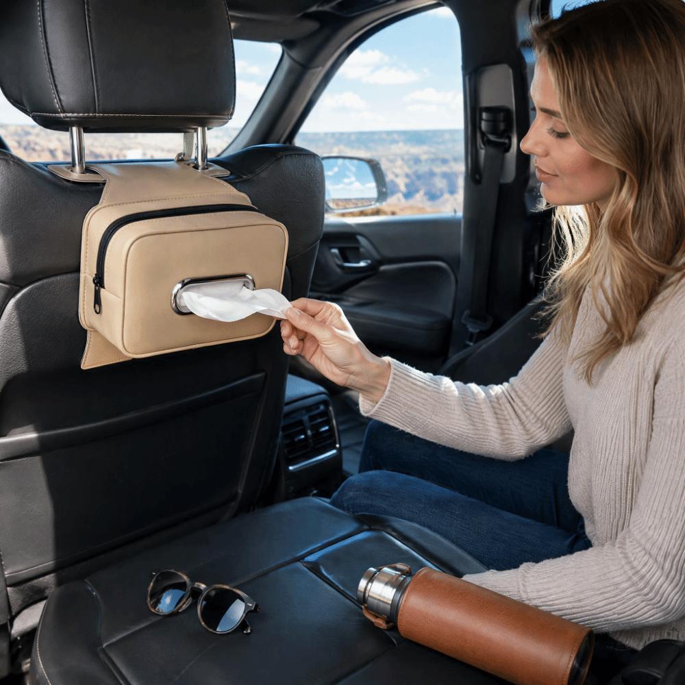 Waterproof Car Tissue Box Easy Install Tissue Holder Car Accessories Storage Box  Seat Back