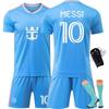 2526 Miami Two-passenger Football Uniform No. 10 Major League Children's Training Dress Blue Jersey Set Socks