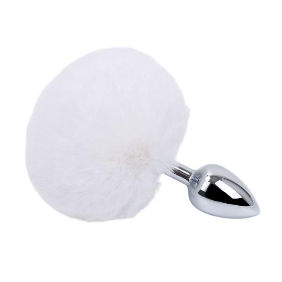 Metal Anal Plugs with Faux Fur Stainless Steel Butt Plugs for Prostate/G-Spot Stimulation Weighted Ergonomic Design Body-Safe Discreet Adult Toy