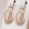 Exquisite Synthetic Zirconia Hollowed-out Pattern Pendant Earrings for Women's Elegant Wedding Banquet Jewelry Accessories Gifts