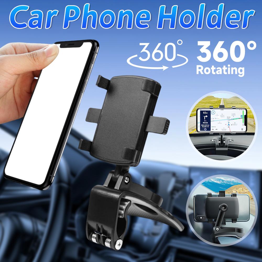 Car Phone Holder 360/180° Rotating Multi-function Instrument Cluster Phone Holder Foldable Rearview Mirror Navigation Bracket