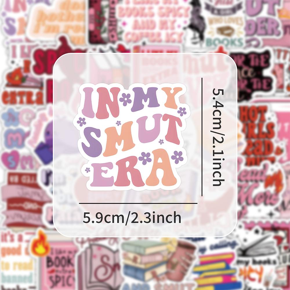 10 30 50Pcs Smut Pink Romance Bookish Book Reading Stickers Kindle Aesthetic Girls Decals Waterproof Diy Phone Laptop Diary