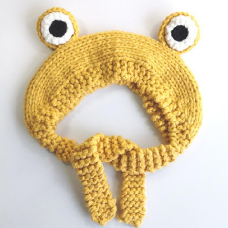Cute for Frog Hat Big Ears Headgear Cartoon Knitted Hat Winter Warm Headdress