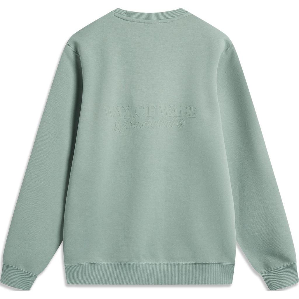 Li-Ning Comfortable Casual Round Neck Long Sleeve Sweatshirt Men Tops Gray Green AWDU283-8
