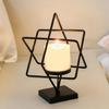 Nordic Iron Candle Holder Hollowed Geometric Square Globe Metal Tealight Candlestick for Table Centerpieces Decors