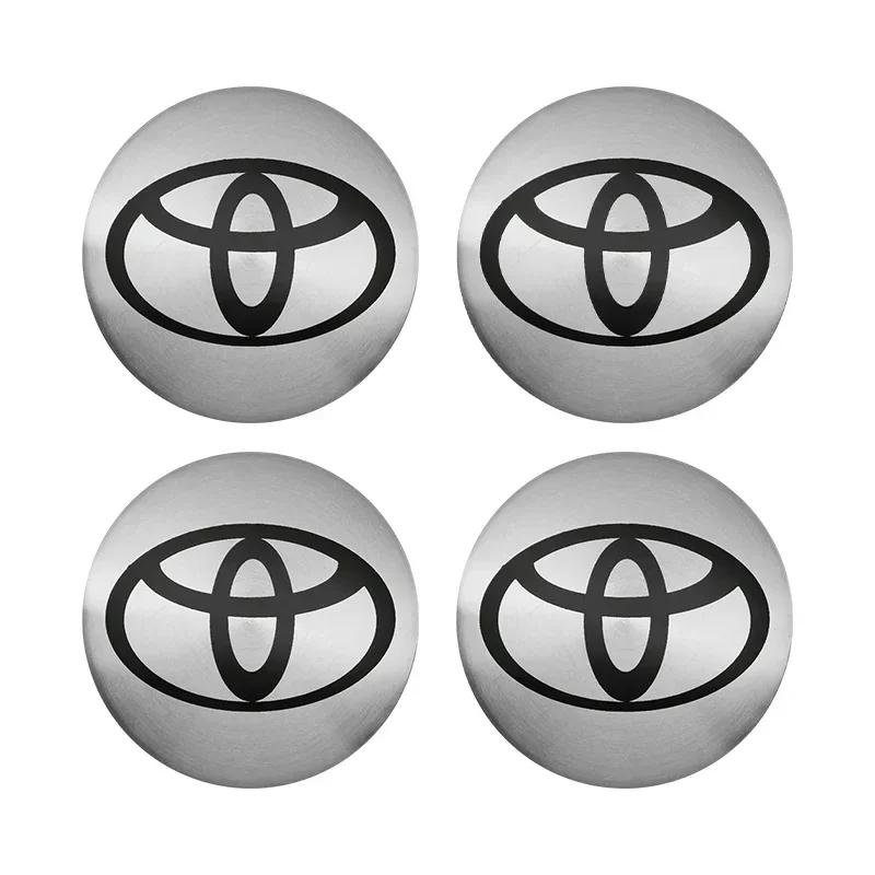 4pcs 56mm Car Styling Wheel Center Hub Caps Stickers Badge Emblem Decoration Decal For Toyota Corolla Auris Yaris CHR Rav4 Hilux