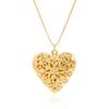 Romantic Heart Locket Pendant Necklace Vintage Gold Color Openable Photo Frame Charm Necklace for Women Men Couple Jewelry Gifts