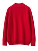 Women's Cashmere Slim-Fit Half-High Collar Pullover Sweater, Autumn/Winter 2023 Collection