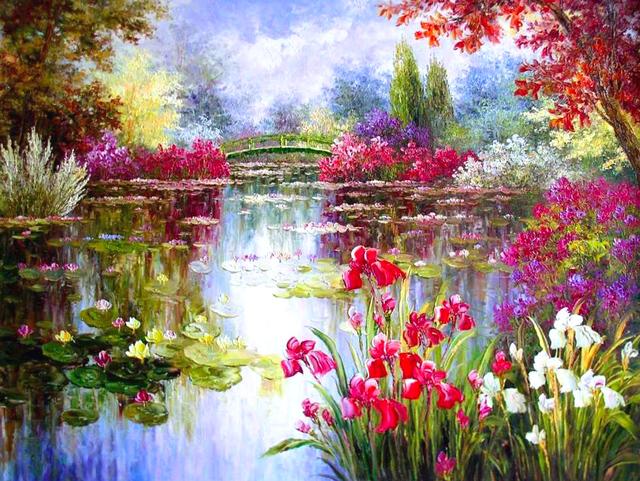 5D DIY Diamond Painting Full Square Landscape Cross Stitch Diamond Mosaic Flowers Picture Of Rhinestone Decor Diamond Embroidery