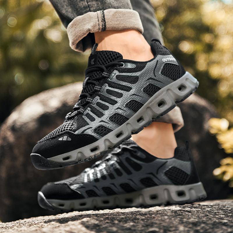 

Spring outdoor breathable wading mesh lightweight creek walking shoes non-slip hiking hiking shoes men 36 чорний