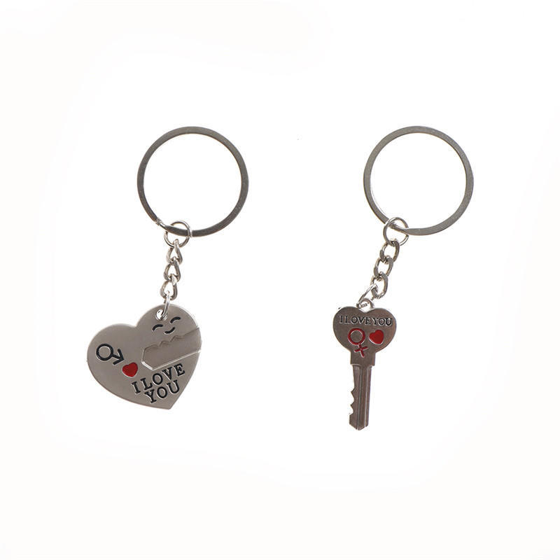 1 Set Creative Crush You Piercing Heart Couple Key Ring For Weeding Gift