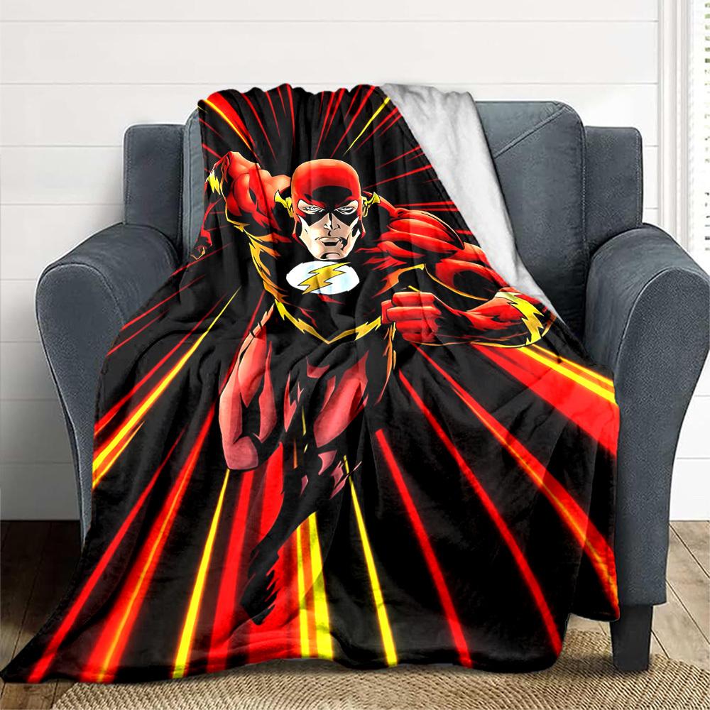 1 ud. Manta de superhéroe Flash Fibra de Poliéster, Confort para Todas las Estaciones para Sofá, Cama, Oficina, Coche, Camping, Decoración del Hogar y Regalo Ideal, Confort de Oficina