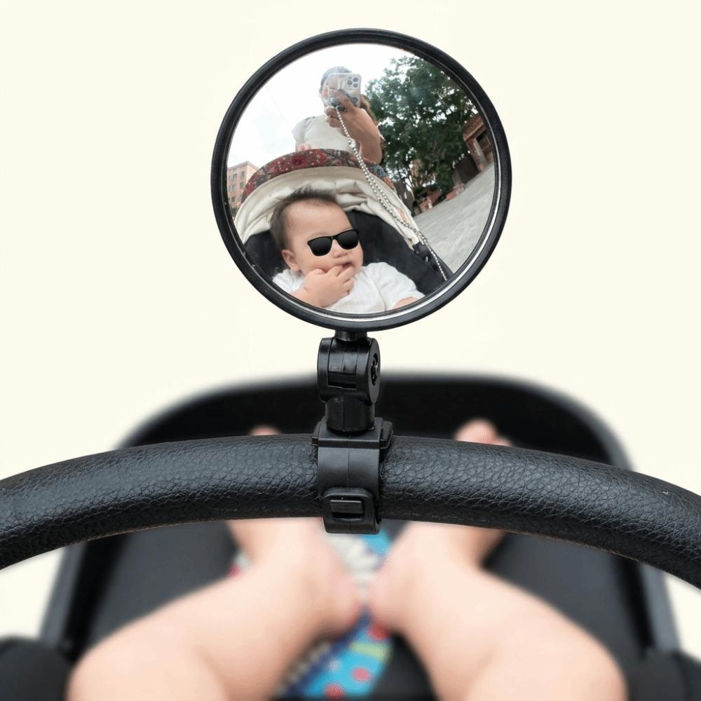 Wide Angle Stroller Rearview Mirror Shatterproof Universal Wide Angle Convex E-Bike
