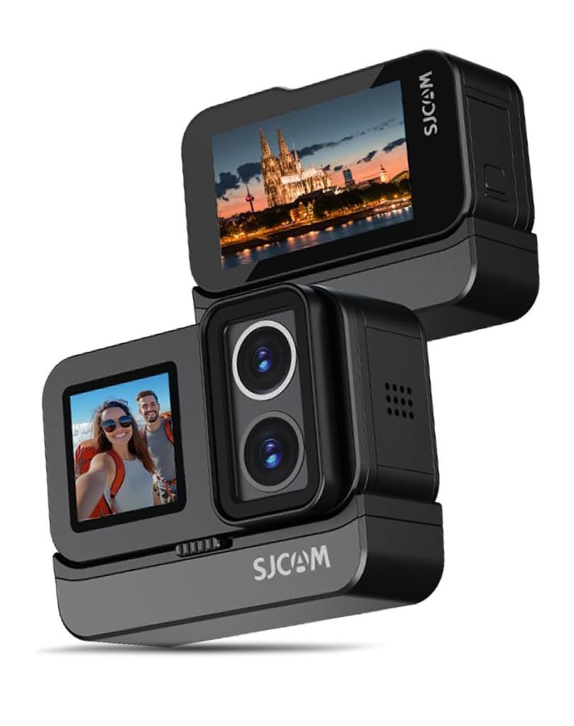 SCJAM SJ20 Action Image 1850mAh Dual 30M Night 64GB Card Camera, 4K/30fps, 6-Axis Stabilization, High-Capacity F2.0/F1.3 Lens, 154° Wide-Angle FOV,