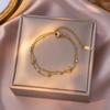 Elegant 18K Gold Titanium Steel Bracelets: European & American Fashion, Non-fading, Women's Versatile Personality Hand Jewelry