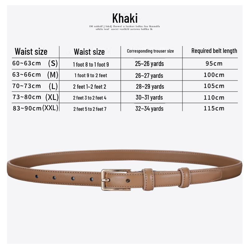 

Стильный женский черный кожаный ремень — универсальный, модный и декоративный для юбок 110cm хаки