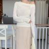 New Arrivals Open Run Slim FiT One Shoulder Long Sleeve T shirT