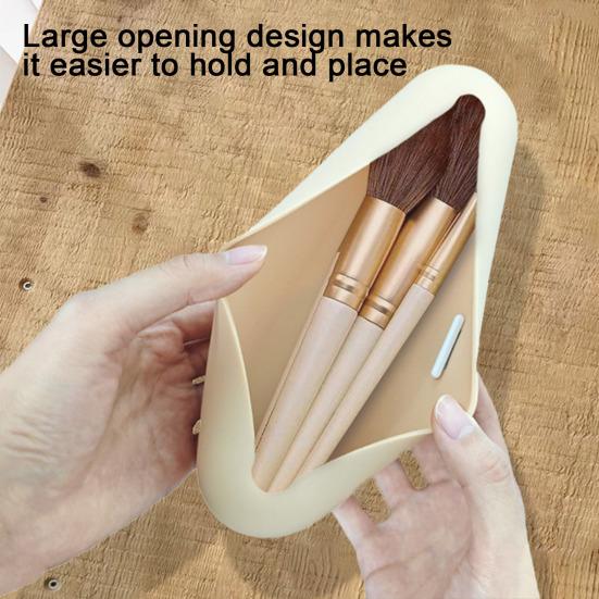 Silikonová kosmetická taška cestovní držák na štětce na make-up přenosný organizér na štětce ventilovaná kosmetika