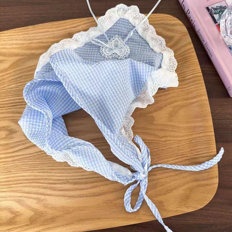 Damen Pastorales Seidenkopftuch Stirnband Haarband: Französischer Küstenstil Strick Dreieckstuch