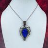 Lapis Lazuli Pendant Handmade Real Gemstone Jewelry Copper Wire Wrapped Pendant