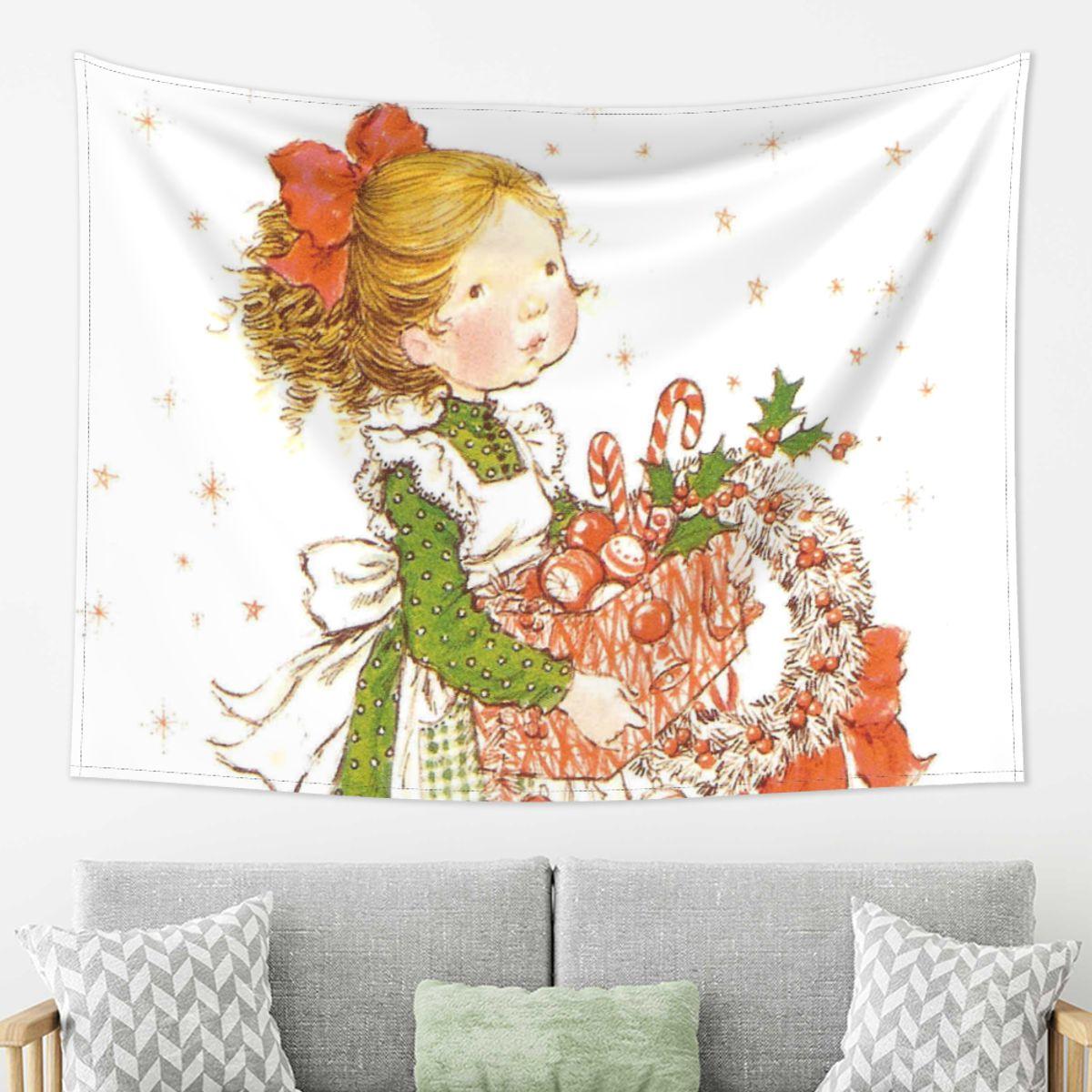 

Sarah Kay Swing Girl Tapestry Decor Art Aesthetic Tapestries for Living Room Bedroom Home Wall Cloth Wall Hanging 74x94cm(29x37in)
