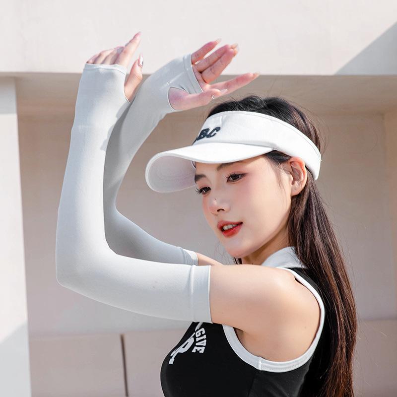 Women’s Plus Size UV Protection Arm Sleeves, Ice Silk Cooling Sleeves, Breathable Loose Sun Sleeves for Cycling Running Outdoor