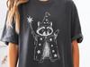 Halloween Raccoon Cute Witch Shirt - Gift for Trash Panda Fans Spooky Season, Raccoon Wizard Hat Tee, Magic Wand Raccoon Mage Holliday T