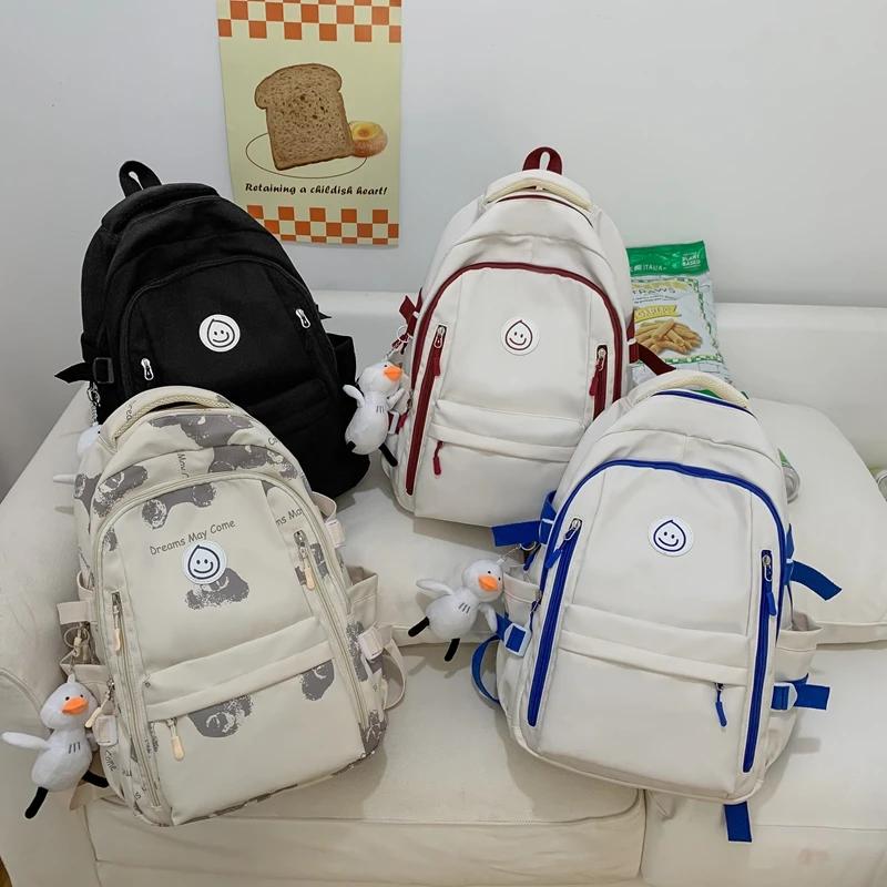 Büyük Kadın Sevimli Kolej Sırt Çantası Kız Seyahat Kitap Sırt Çantası Naylon Moda Bayanlar Eğlence Çantası Kadın Dizüstü Erkek Okul Çantaları