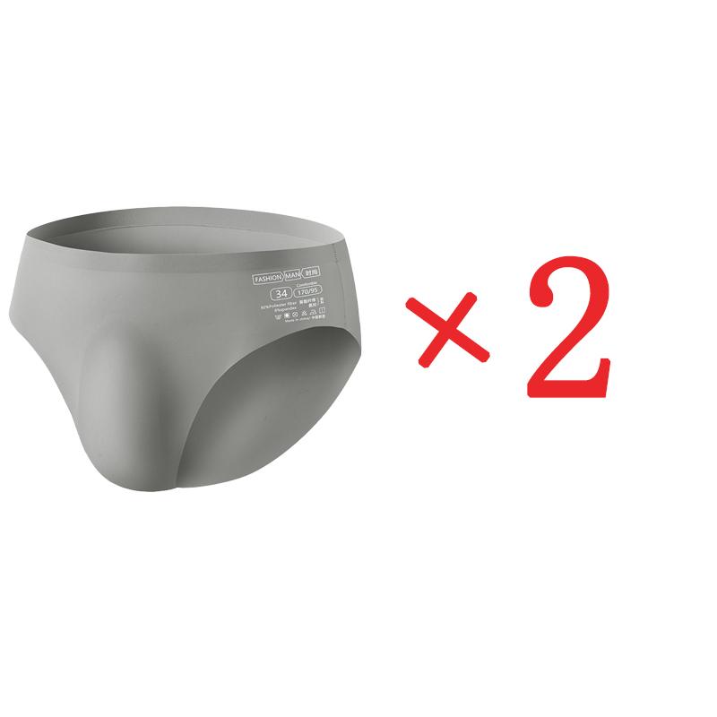 

2 ШТ Чоловічі безшовні труси з крижаного шовку Ультратонкі Сексуальні Швидкосохнучі Чоловічі Дихаючі Трусики XL