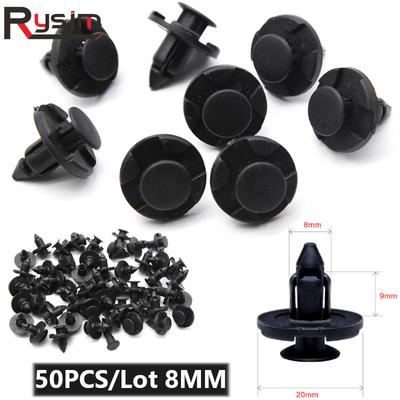 50Pcs 8mm Universal Car Bumper Fastener Plastic Rivet Retainer Push Engine Cover Car Door Trim Panel Clip Fit for Nissan for Kia