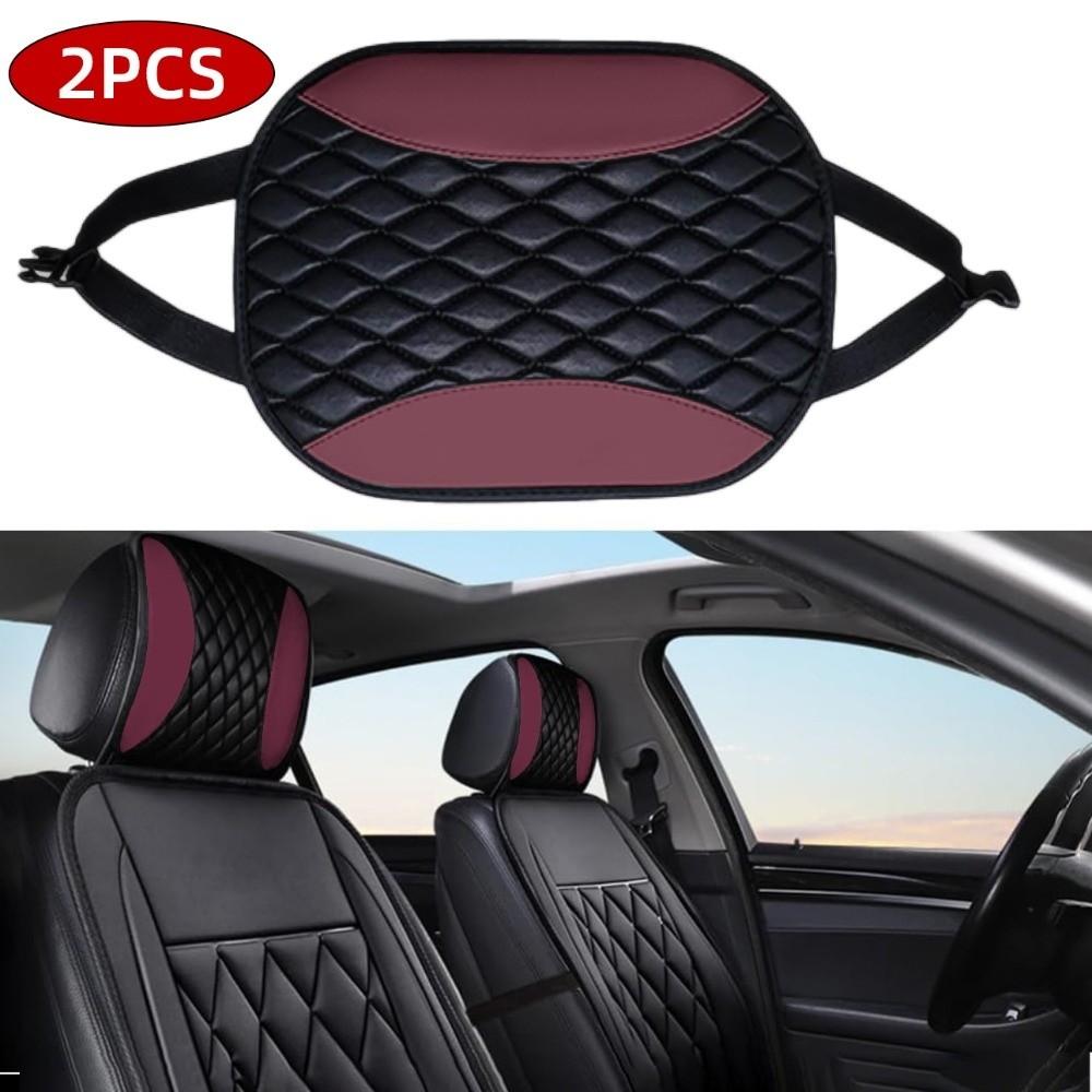 Design Car Headrest Covers PU Leather Auto Neck Support Head Rest Cushion Cover Car Interior Decor