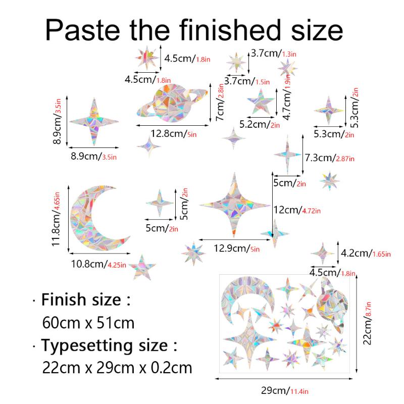 Rainbow Maker Sun Catcher Wall Stickers Cat Bird Star Mushroom Moon Sun Diy Window Glass Electrostatic Prisms Sticker