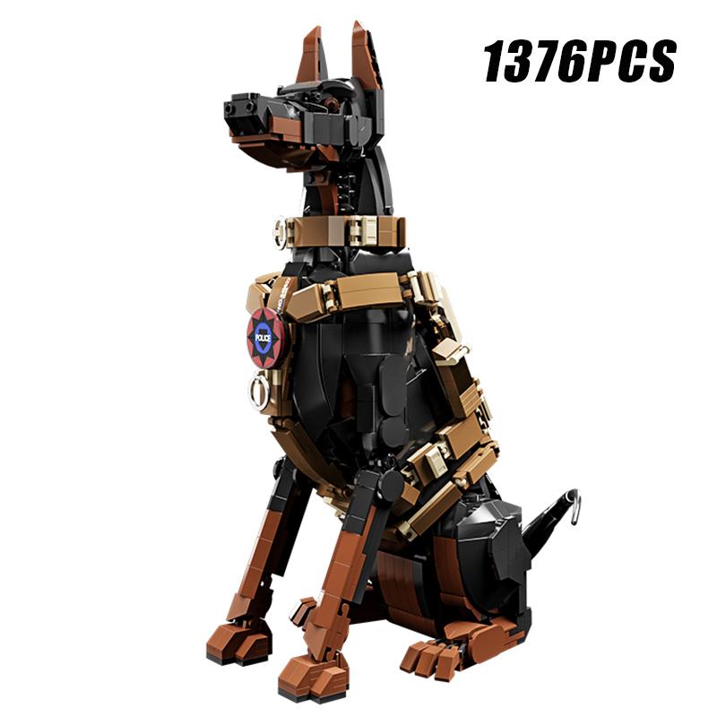 Creative 1376Pcs Military Working Dog Building Blocks
