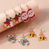 Cute Christmas Tree Drop Earrings Women Girls Elk Snowman Santa Claus Earrings X'mas New Year Party Jewelry Gifts