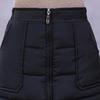 Women Skirt High Waist Solid Color Zipper Closure Midi Skirt with Side Pockets Thickened Warm A-Line Quilted Texture Skirt