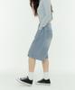 Jinmania Side Pintuck Wide Knee-Length Half Denim Pants Unisex (Light Wash)
