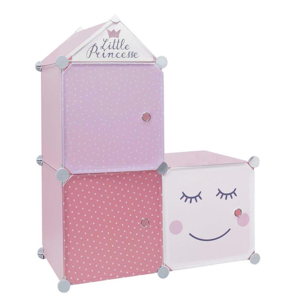 Cubes 3 MODULAR SHELVING for a Child's Room, PINK