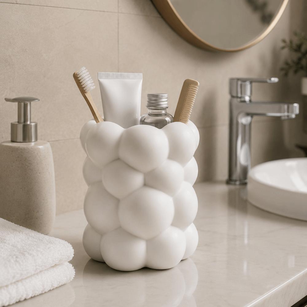 Cloud-shaped Pencil Holder 3D Printed Makeup Brush Storage Desktop Organizer Office Desktop