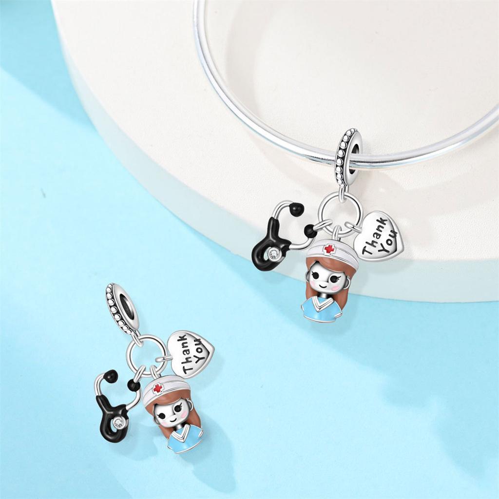 DIY Beaded Bracelet Accessories Cute Cartoon Nurse Tooth Charm Beads