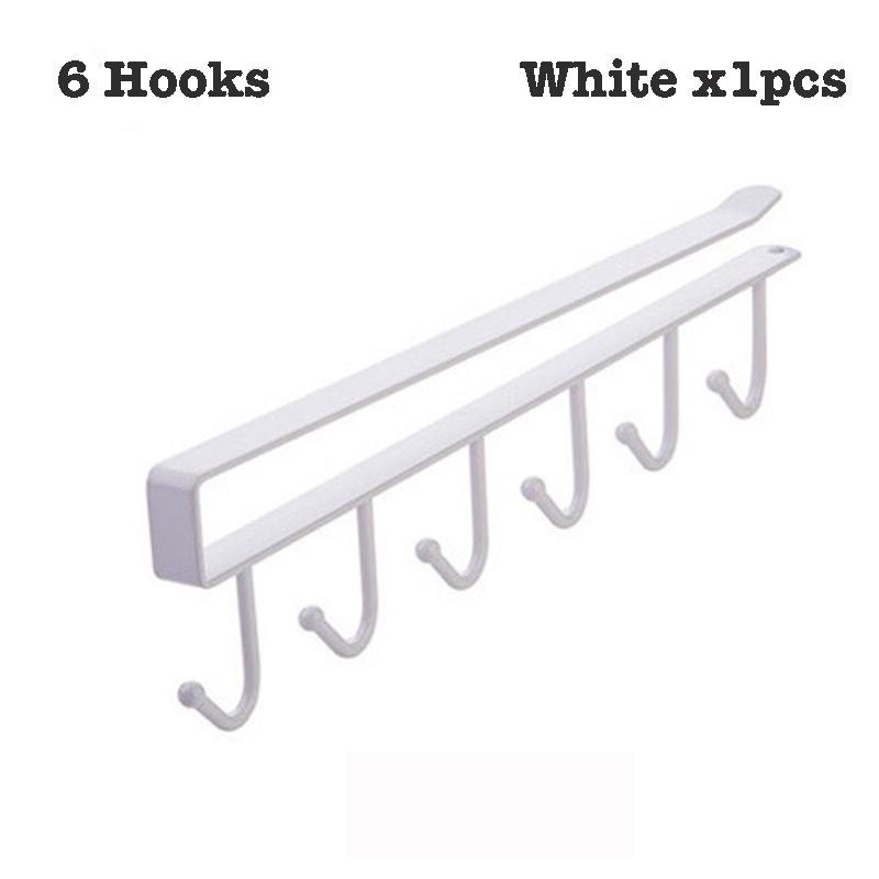 12 Hook Storage Shelf Wardrobe Kitchen Bathroom Organizer Iron Metal Under Shelves Hanging Rack Mug Cup Utensils Holder Kitchen
