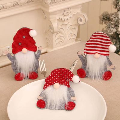 Dwarf Knife and Fork Set, Faceless Old Man Knife and Fork Bag, Rudolf Cutlery Set, Christmas Decorations