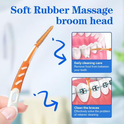 1/5 Box Interdentale Silikonbürsten Zahnstocher Interdentalbürsten Zahnreinigungsbürste Zahnpflege Zahnseide