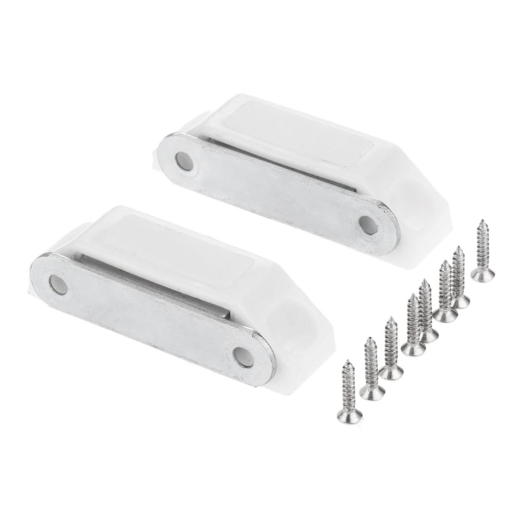 DRELD 4Pcs Magnetic Door Catches Furniture Fittings Kitchen Cupboard Wardrobe Magnetic Cabinet Latch Catches with Screws 59*16MM