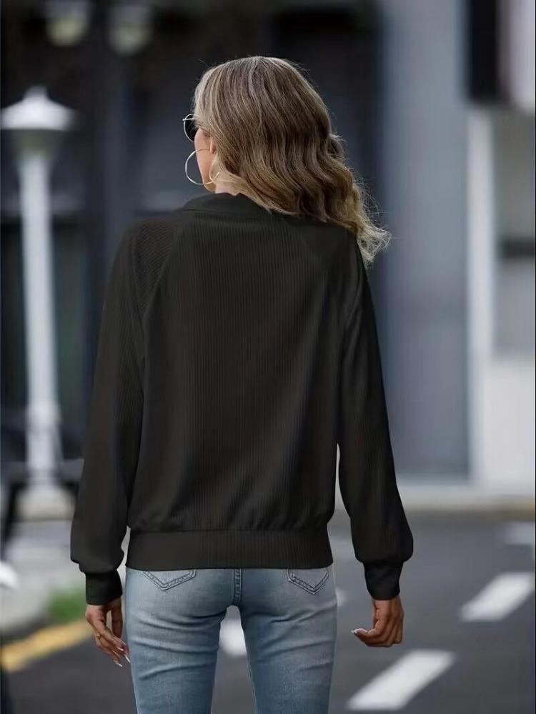 Women's Loose Fit Knitted Jacket Long Sleeve Solid Color Casual Autumn Winter Zipper Design Versatile