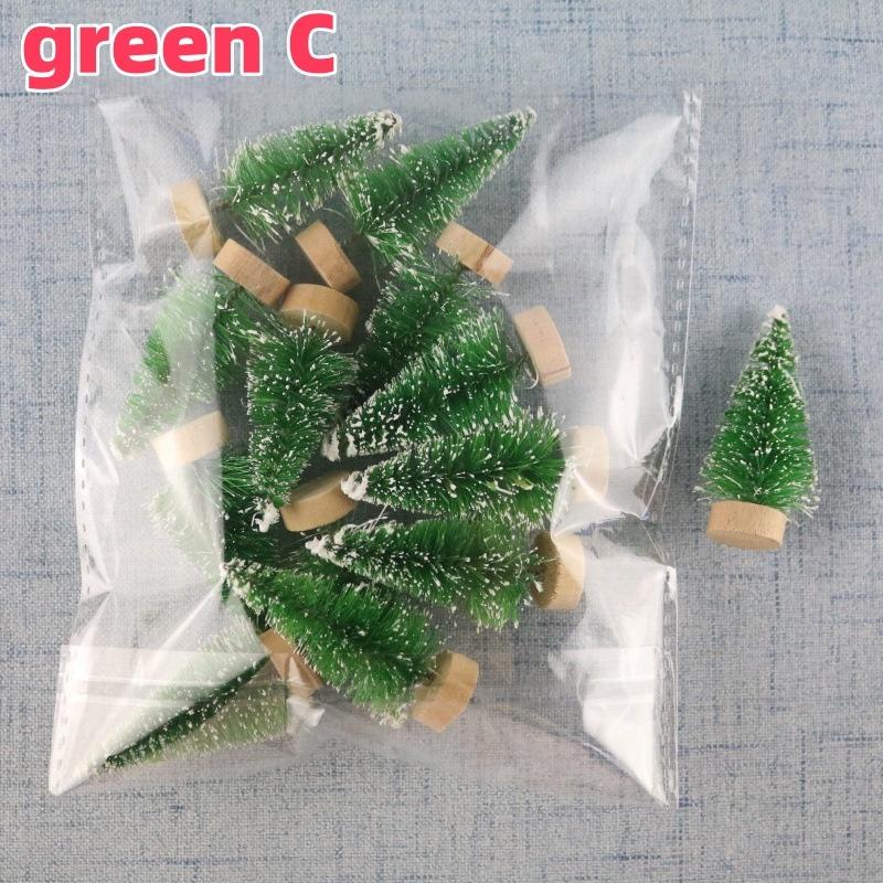 12PCS DIY Mini Christmas Tree 4.5cm Sisal Silk Cedar Desktop Decoration Small Christmas Tree Xmas New  Navidad Decor Gifts