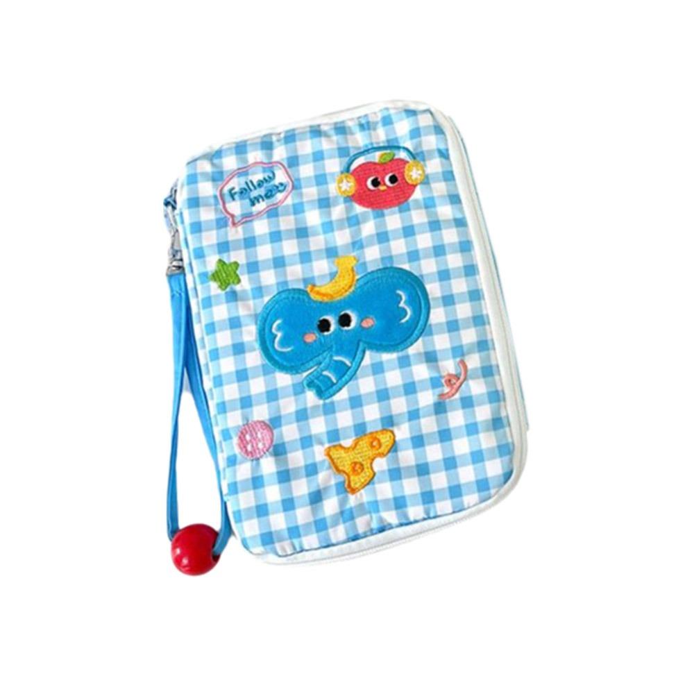 

Waterproof Cute Document Bag Polyester Fiber Documents Passport Organizer Daily Use Blue Style A